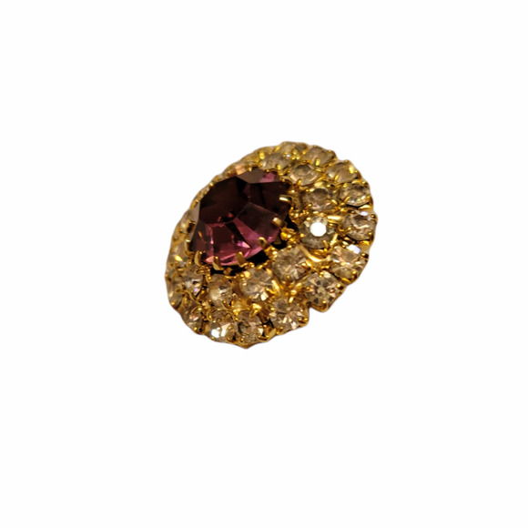 Beautiful Vintage Brooch with Purple Like Stone - Picture 2 of 5